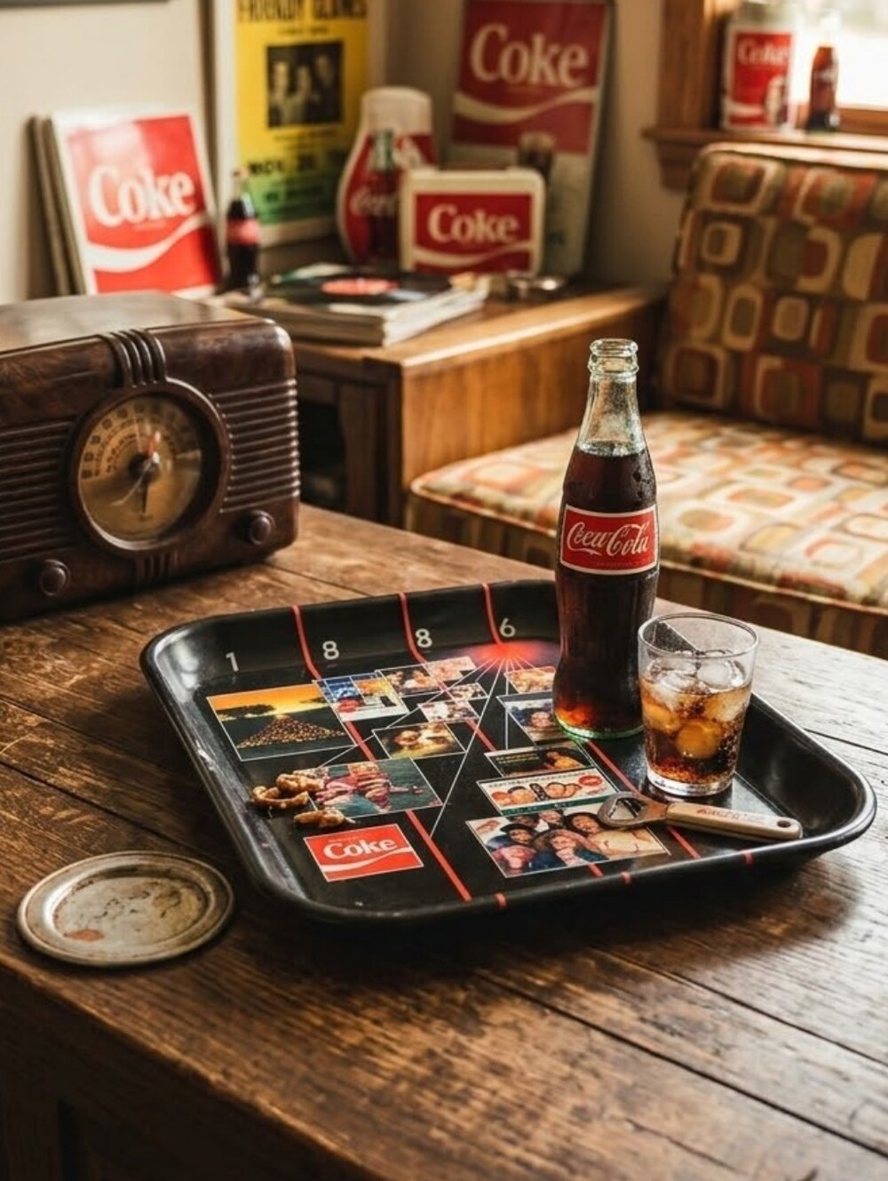 Vintage Coca-Cola 100th Anniversary Black Metal Serving Tray 1986 15"